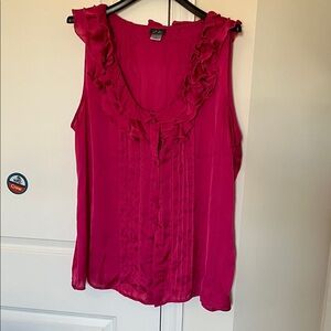 Dots - Fuchsia Ruffled Blouse